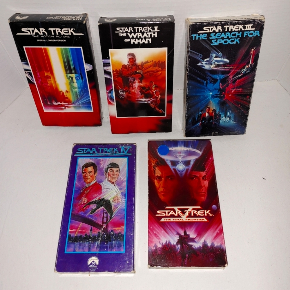 Star Trek Movies 1 - 5 Vintage VHS Some Wear On Cases